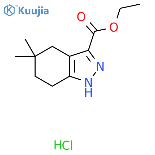 ethyl 5,5-dimethyl-4,5,6,7-tetrahydro-1H-indazole-3-carboxylate hydrochloride structure