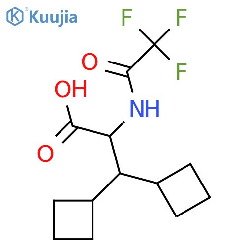 3,3-Dicyclobutyl-2-(2,2,2-trifluoroacetamido)propanoic acid structure