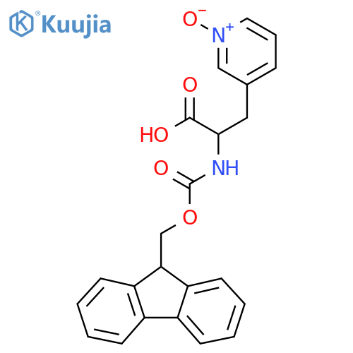 3-2-carboxy-2-({(9H-fluoren-9-yl)methoxycarbonyl}amino)ethylpyridin-1-ium-1-olate structure