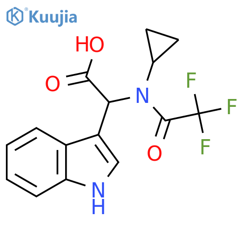 2-(N-cyclopropyl-2,2,2-trifluoroacetamido)-2-(1H-indol-3-yl)acetic acid structure