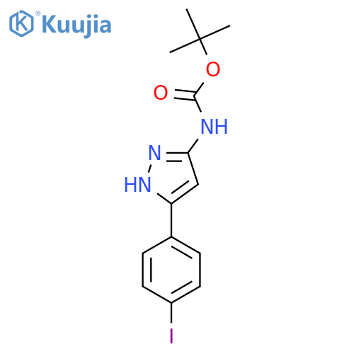 tert-butyl N-5-(4-iodophenyl)-1H-pyrazol-3-ylcarbamate structure