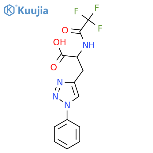 3-(1-phenyl-1H-1,2,3-triazol-4-yl)-2-(2,2,2-trifluoroacetamido)propanoic acid structure
