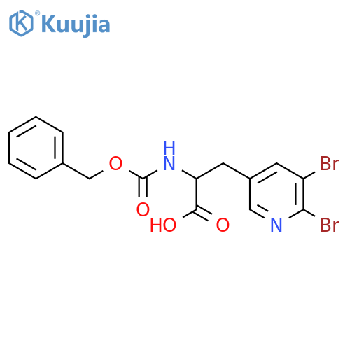 2-{(benzyloxy)carbonylamino}-3-(5,6-dibromopyridin-3-yl)propanoic acid structure