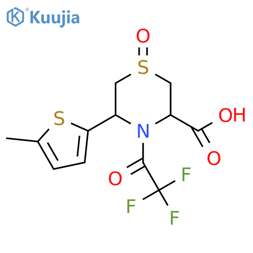 5-(5-Methylthiophen-2-yl)-1-oxo-4-(2,2,2-trifluoroacetyl)-1lambda4-thiomorpholine-3-carboxylic acid structure