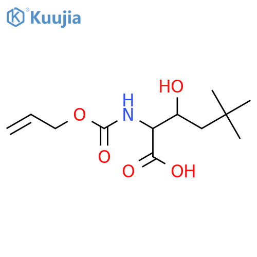 3-hydroxy-5,5-dimethyl-2-{(prop-2-en-1-yloxy)carbonylamino}hexanoic acid structure