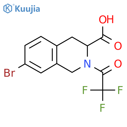 7-Bromo-2-(2,2,2-trifluoroacetyl)-1,2,3,4-tetrahydroisoquinoline-3-carboxylic acid structure