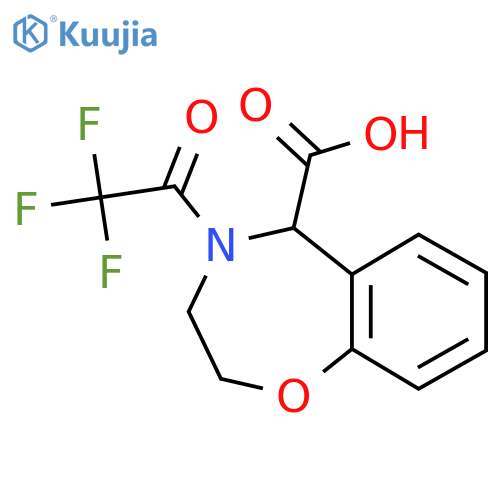 4-(2,2,2-Trifluoroacetyl)-2,3,4,5-tetrahydro-1,4-benzoxazepine-5-carboxylic acid structure