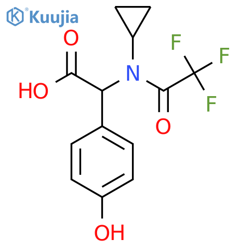 2-(N-cyclopropyl-2,2,2-trifluoroacetamido)-2-(4-hydroxyphenyl)acetic acid structure