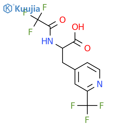 2-(2,2,2-trifluoroacetamido)-3-2-(trifluoromethyl)pyridin-4-ylpropanoic acid structure