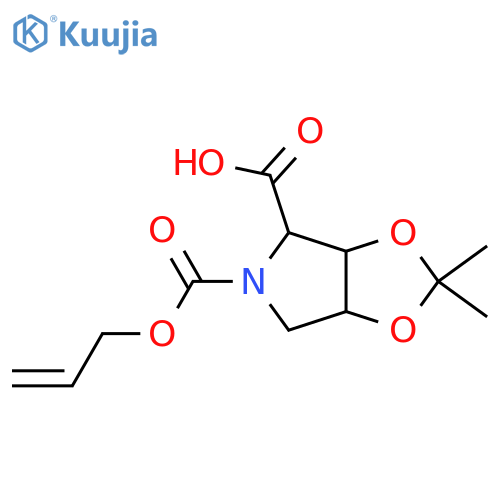 2,2-dimethyl-5-(prop-2-en-1-yloxy)carbonyl-hexahydro-1,3dioxolo4,5-cpyrrole-4-carboxylic acid structure