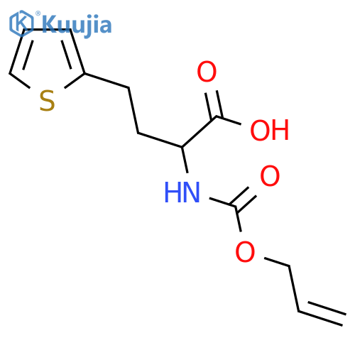 2-{(prop-2-en-1-yloxy)carbonylamino}-4-(thiophen-2-yl)butanoic acid structure