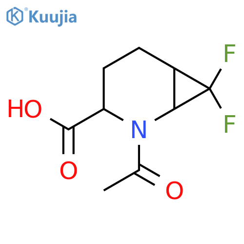 2-Acetyl-7,7-difluoro-2-azabicyclo[4.1.0]heptane-3-carboxylic acid structure