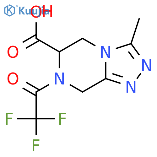 3-methyl-7-(2,2,2-trifluoroacetyl)-5H,6H,7H,8H-[1,2,4]triazolo[4,3-a]pyrazine-6-carboxylic acid structure