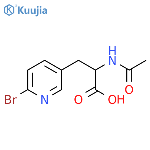 3-(6-Bromopyridin-3-yl)-2-acetamidopropanoic acid structure