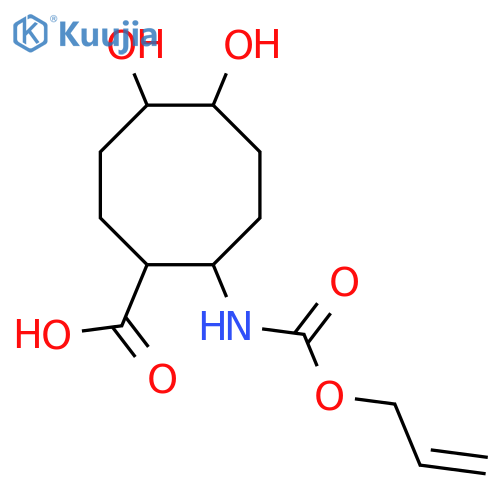 5,6-dihydroxy-2-{(prop-2-en-1-yloxy)carbonylamino}cyclooctane-1-carboxylic acid structure