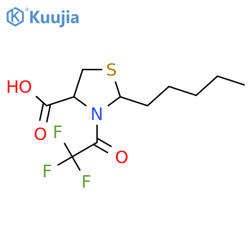 2-Pentyl-3-(2,2,2-trifluoroacetyl)-1,3-thiazolidine-4-carboxylic acid structure
