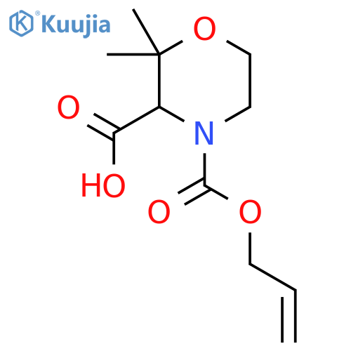 2,2-Dimethyl-4-[(prop-2-en-1-yloxy)carbonyl]morpholine-3-carboxylic acid structure