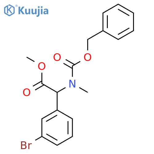 methyl 2-{(benzyloxy)carbonyl(methyl)amino}-2-(3-bromophenyl)acetate structure