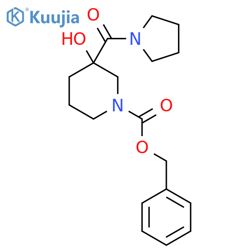 Benzyl 3-hydroxy-3-(pyrrolidine-1-carbonyl)piperidine-1-carboxylate structure