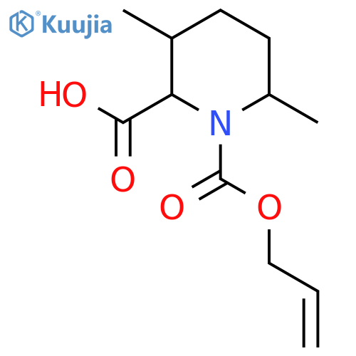 3,6-dimethyl-1-(prop-2-en-1-yloxy)carbonylpiperidine-2-carboxylic acid structure