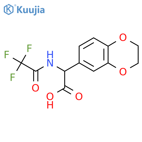 2-(2,3-Dihydro-1,4-benzodioxin-6-yl)-2-(2,2,2-trifluoroacetamido)acetic acid structure