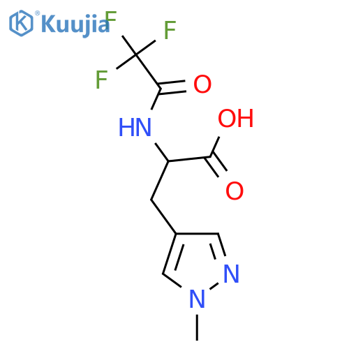 3-(1-methyl-1H-pyrazol-4-yl)-2-(trifluoroacetamido)propanoic acid structure