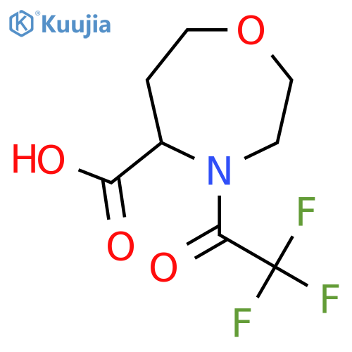 4-(2,2,2-Trifluoroacetyl)-1,4-oxazepane-5-carboxylic acid structure