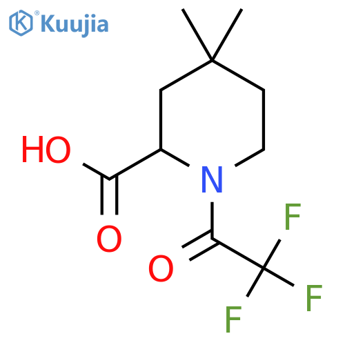 4,4-Dimethyl-1-(trifluoroacetyl)piperidine-2-carboxylic acid structure