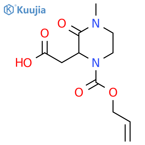 2-{4-methyl-3-oxo-1-(prop-2-en-1-yloxy)carbonylpiperazin-2-yl}acetic acid structure