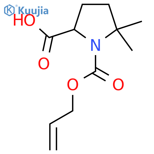 5,5-dimethyl-1-(prop-2-en-1-yloxy)carbonylpyrrolidine-2-carboxylic acid structure