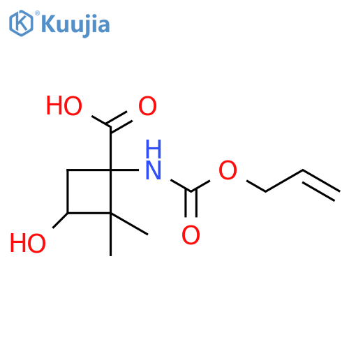 3-hydroxy-2,2-dimethyl-1-{(prop-2-en-1-yloxy)carbonylamino}cyclobutane-1-carboxylic acid structure
