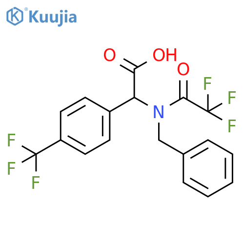 2-(N-benzyl-2,2,2-trifluoroacetamido)-2-4-(trifluoromethyl)phenylacetic acid structure
