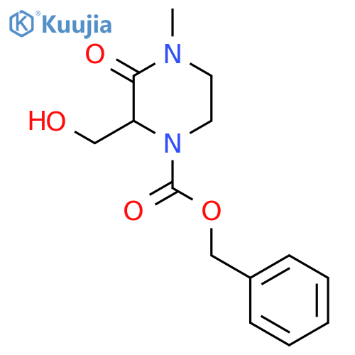 Benzyl 2-(hydroxymethyl)-4-methyl-3-oxopiperazine-1-carboxylate structure