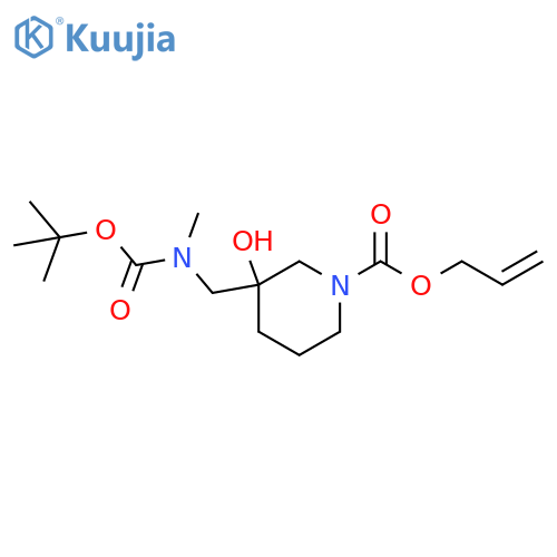 prop-2-en-1-yl 3-({(tert-butoxy)carbonyl(methyl)amino}methyl)-3-hydroxypiperidine-1-carboxylate structure