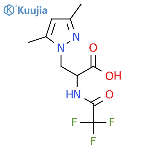 3-(3,5-dimethyl-1H-pyrazol-1-yl)-2-(2,2,2-trifluoroacetamido)propanoic acid structure