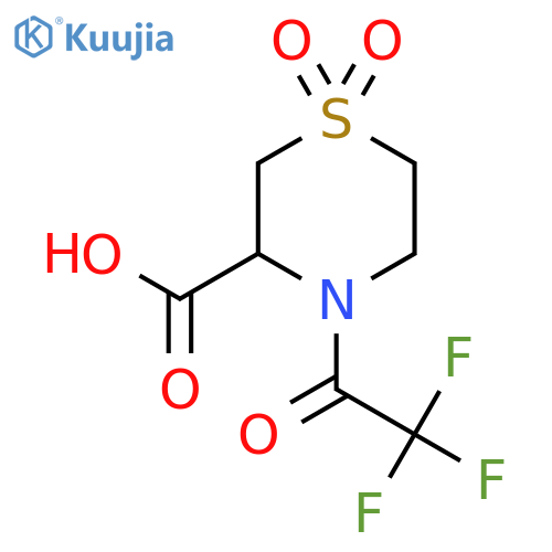 1,1-Dioxo-4-(trifluoroacetyl)-1lambda6-thiomorpholine-3-carboxylic acid structure