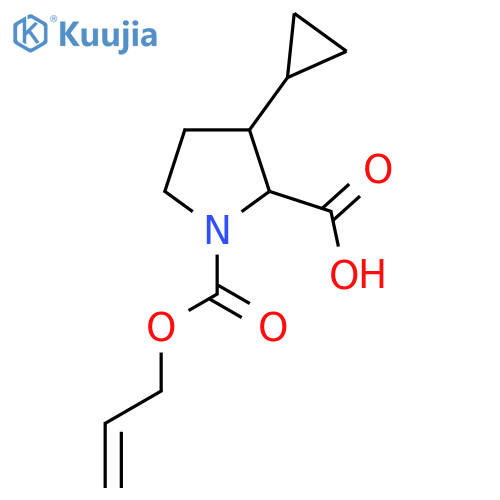 3-cyclopropyl-1-(prop-2-en-1-yloxy)carbonylpyrrolidine-2-carboxylic acid structure