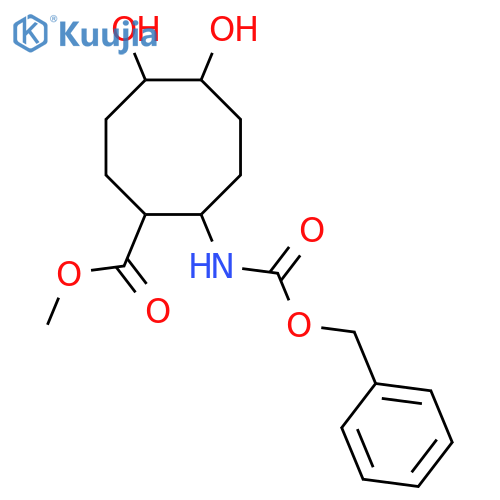 methyl 2-{(benzyloxy)carbonylamino}-5,6-dihydroxycyclooctane-1-carboxylate structure