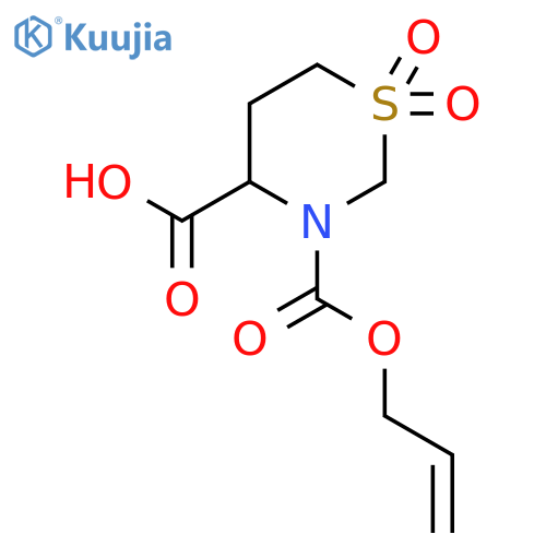 1,1-dioxo-3-(prop-2-en-1-yloxy)carbonyl-1lambda6,3-thiazinane-4-carboxylic acid structure