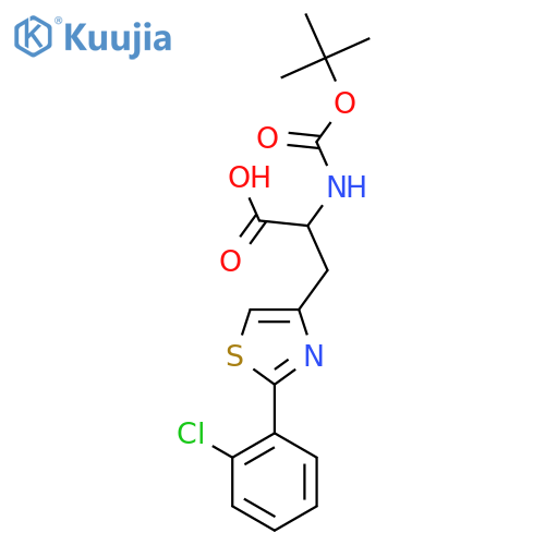 2-{(tert-butoxy)carbonylamino}-3-2-(2-chlorophenyl)-1,3-thiazol-4-ylpropanoic acid structure