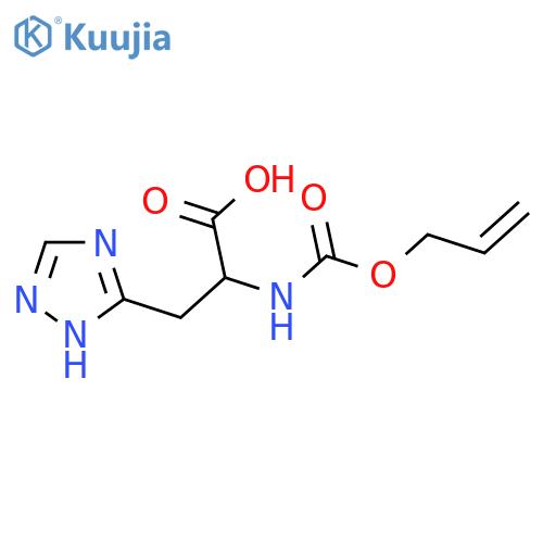 2-{[(prop-2-en-1-yloxy)carbonyl]amino}-3-(1H-1,2,4-triazol-3-yl)propanoic acid structure