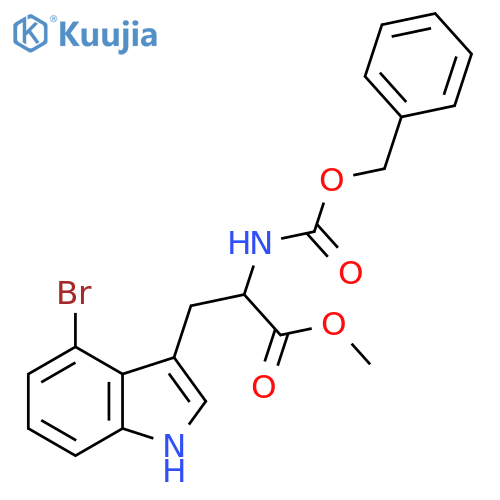 methyl 2-{(benzyloxy)carbonylamino}-3-(4-bromo-1H-indol-3-yl)propanoate structure