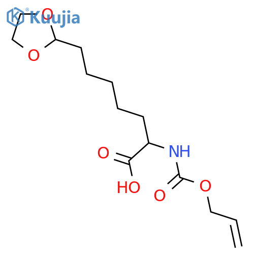 7-(1,3-dioxolan-2-yl)-2-{(prop-2-en-1-yloxy)carbonylamino}heptanoic acid structure