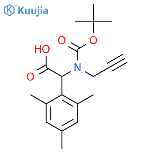 2-{(tert-butoxy)carbonyl(prop-2-yn-1-yl)amino}-2-(2,4,6-trimethylphenyl)acetic acid structure