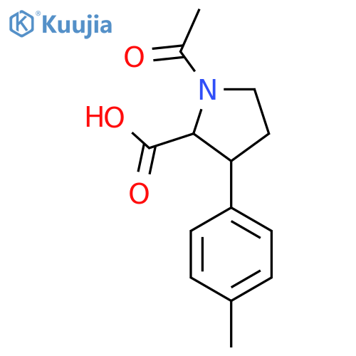 1-Acetyl-3-(4-methylphenyl)pyrrolidine-2-carboxylic acid structure