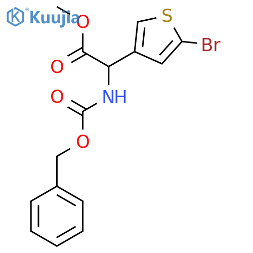 methyl 2-{(benzyloxy)carbonylamino}-2-(5-bromothiophen-3-yl)acetate structure