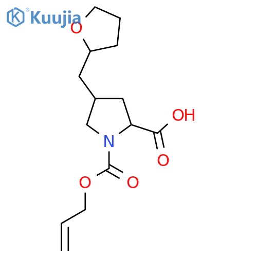 4-(oxolan-2-yl)methyl-1-(prop-2-en-1-yloxy)carbonylpyrrolidine-2-carboxylic acid structure