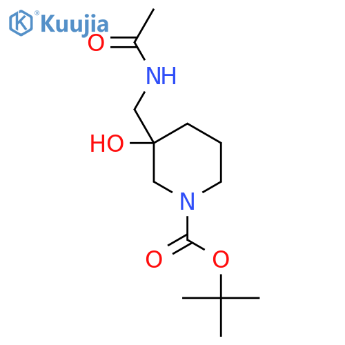 Tert-butyl 3-(acetamidomethyl)-3-hydroxypiperidine-1-carboxylate structure