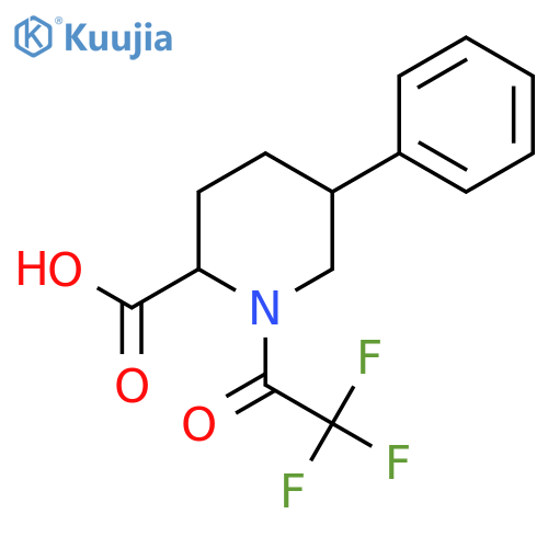 5-Phenyl-1-(2,2,2-trifluoroacetyl)piperidine-2-carboxylic acid structure