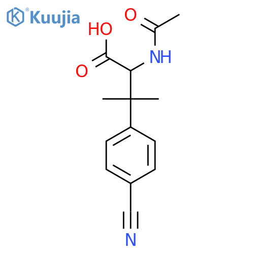 3-(4-Cyanophenyl)-2-acetamido-3-methylbutanoic acid structure